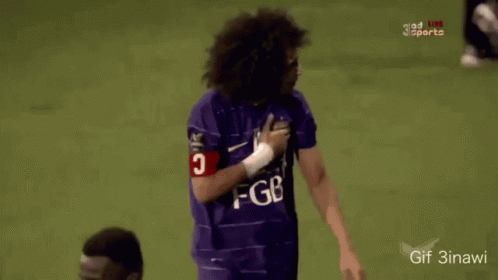 Curly Hair Soccer Player Purple Jersey 10