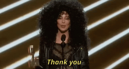 Curly Hair Woman Giving Thank You Speech