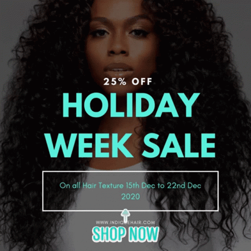 Curly Hair Woman Holiday Week Sale GIF