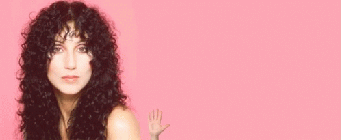 Curly Hair Woman on Pink Saying Quete