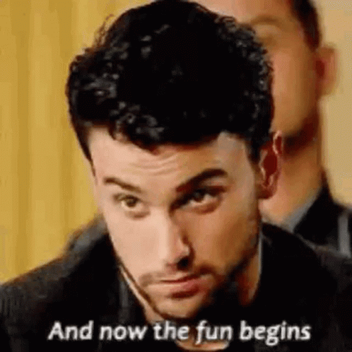 Curly Haired Man Beard Now The Fun Begins GIF