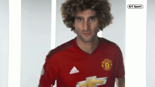 Curly Haired Man In Adidas Shirt GIF