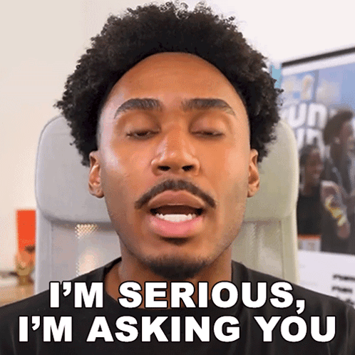 Curly Haired Man With Beard Says Im Serious Asking You GIF