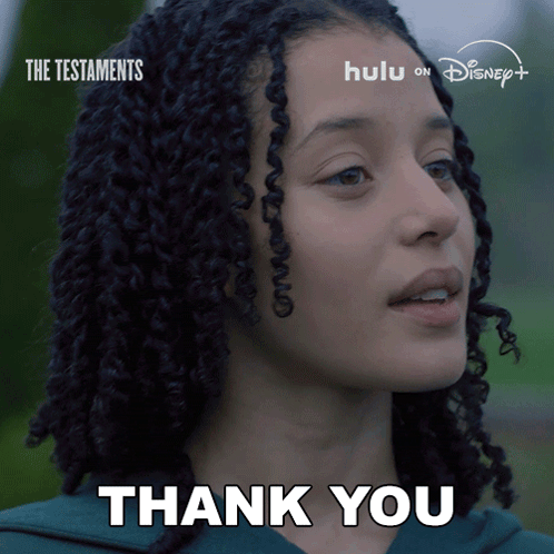 Curly-Haired Woman Says Thank You Disney Logo GIF
