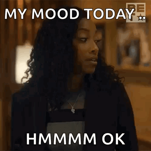 Curly Woman Funny Face My Mood Hmmmm Ok