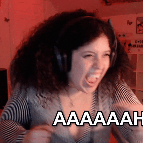 Curly Woman Screaming Ahhh GIF