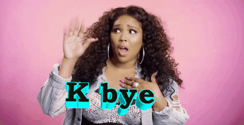 Curly Woman Shock Waving Hand K Bye GIF