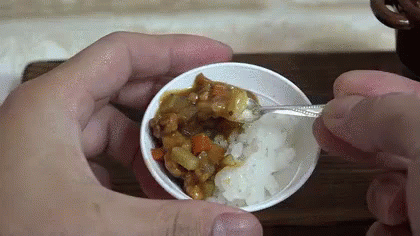 Tiny Cup Of Curry Rice Trend GIF