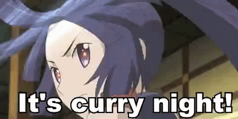 Anime Couple Fighting Over Curry GIF