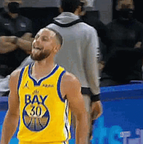 Elated Stephen Curry Running Backwards GIF
