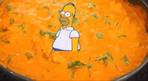 Homer Simpson Drowning In Curry GIF