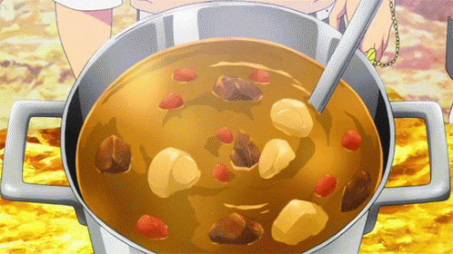 Smoking Pot Of Curry Animation GIF