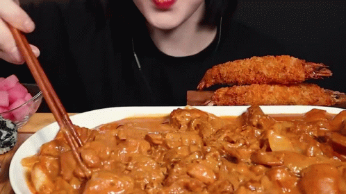 Eat With Boki Mukbang Eating Curry GIF