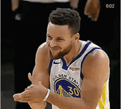 Stephen Curry Wide Grin Applauding GIF