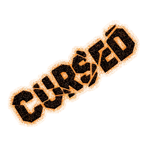 Cursed Sticker in Black and Orange