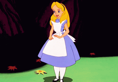 Curtsy Alice In Wonderland Greeting GIF