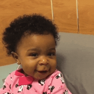 Cute Afro Haired Baby Changing Moods GIF