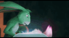 Cute And Magical Bunnies Rubbing Noses Animation GIF