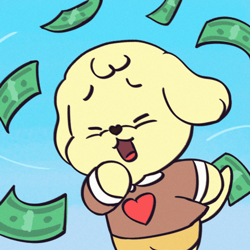 Cute Animal With Flowing Money GIF