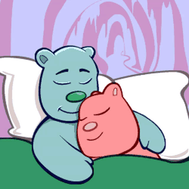 Cute Animated Bear Couple Snuggling GIF