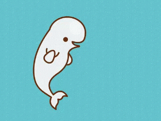 Cute Animated Beluga Being Jolly Alone GIF