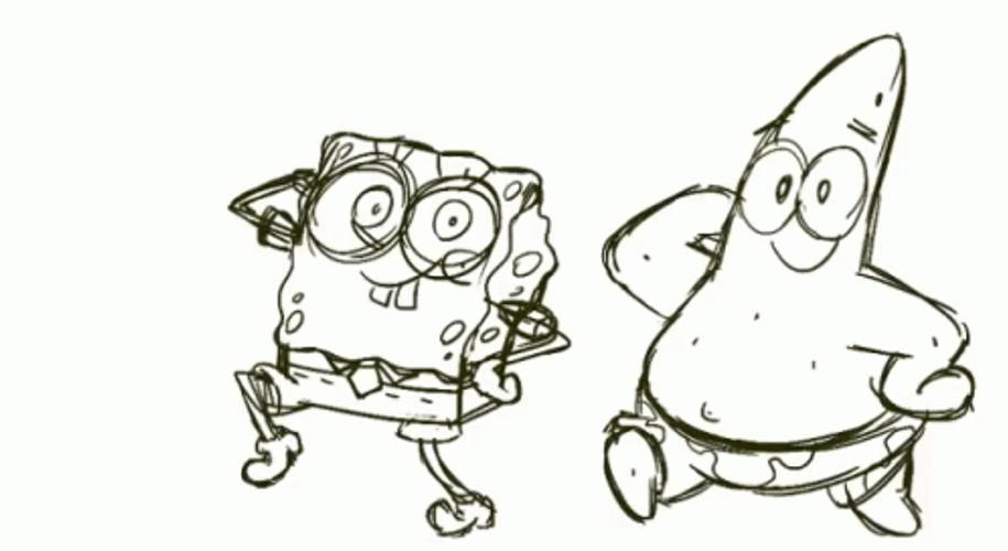 Cute Animated Bestfriends Spongebob Dancing GIF
