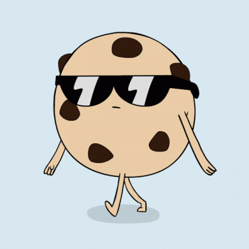 Cute Animated Cookie Strolling In Cool Shades GIF