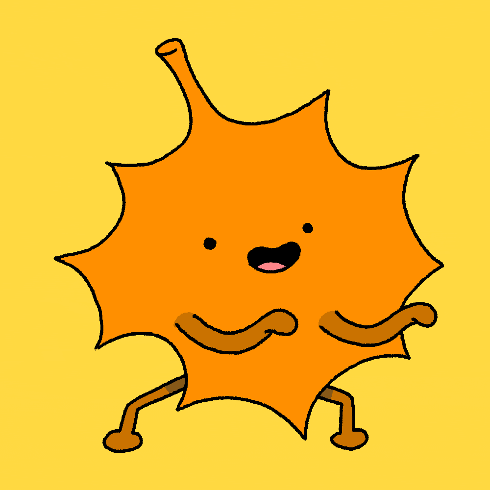 Cute Animated Fall Leaf Smile Dance GIF