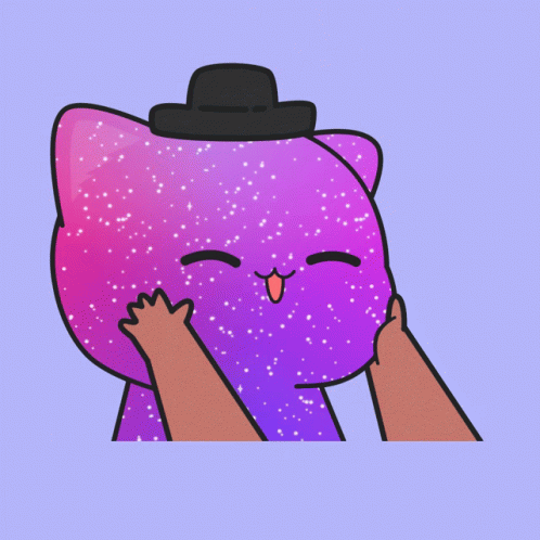 Cute Animated Glittering Cat GIF