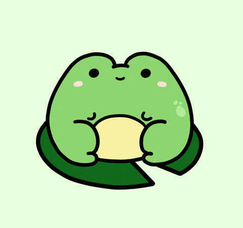 Cute Animated Green Frog Boing GIF