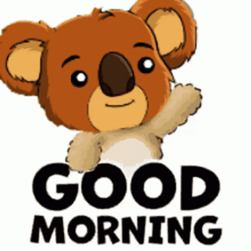 Cute Animated Koala Good Morning Cartoon GIF