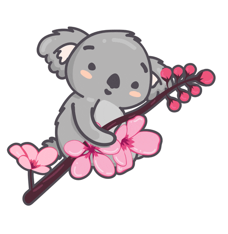 Cute Animated Koala Hanging GIF