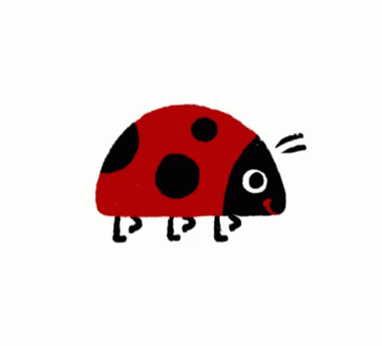 Cute Animated Ladybug Strolling GIF