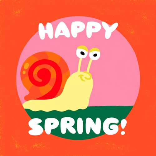 Cute Animated Snail Happy Spring GIF
