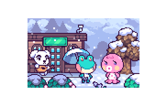 Cute Animated Snowing Scene GIF