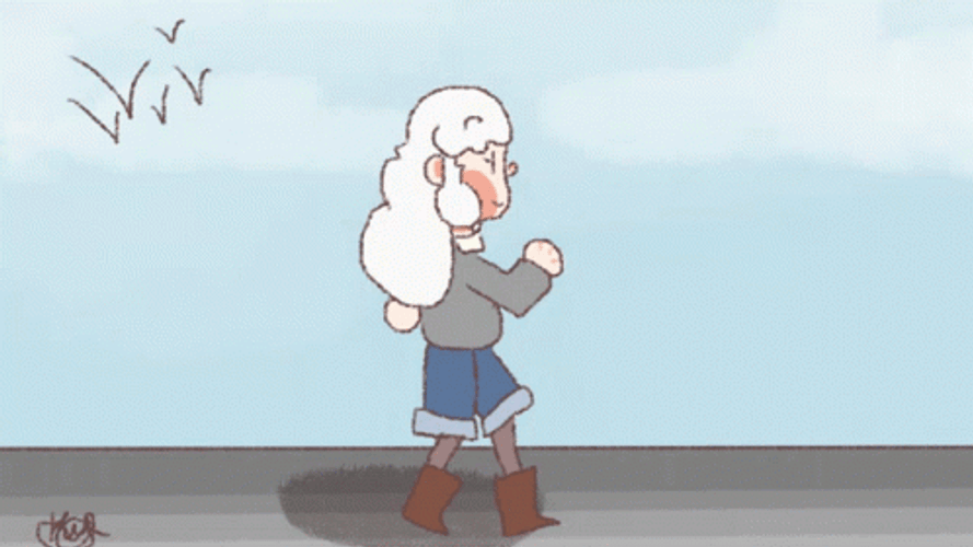 Cute Animated Speed Walking GIF