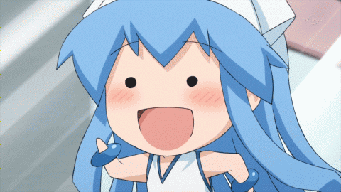 Cute Animated Squid Girl Running GIF