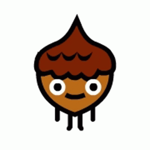 Cute Animated Tip Head Acorn GIF