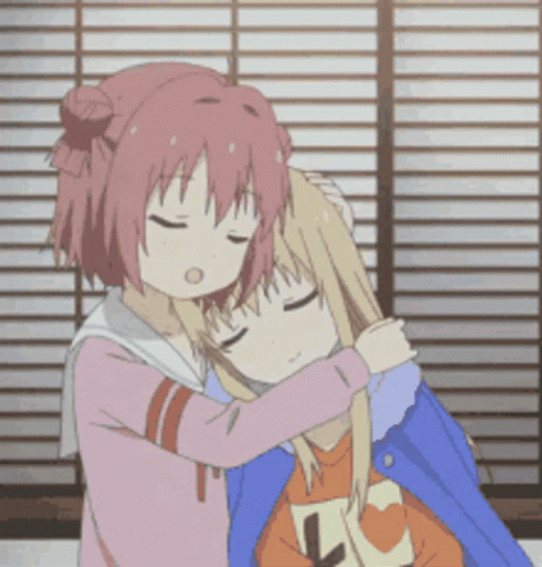 Cute Anime Akari Comforting Hug GIF