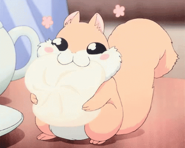 Cute Anime Ao Squirrel Eating GIF