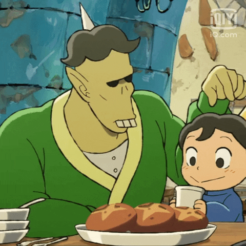 Cute Anime Boy Prince Bojji Drinking GIF