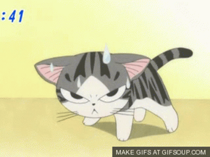 Cute Anime Cat Chi Yamada Angry GIF 