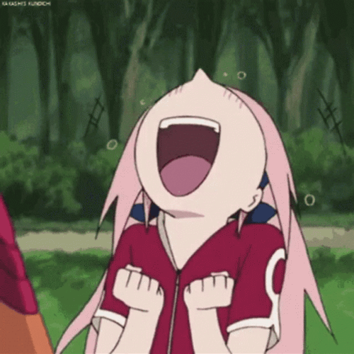 Cute Anime Excited Sakura Haruno GIF