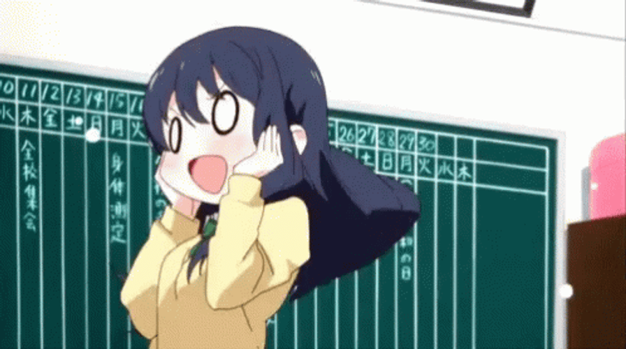 Cute Anime Girl Excitedly Jumping GIF