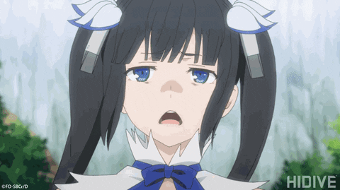 Cute Anime Girl Hestia Exhausted GIF