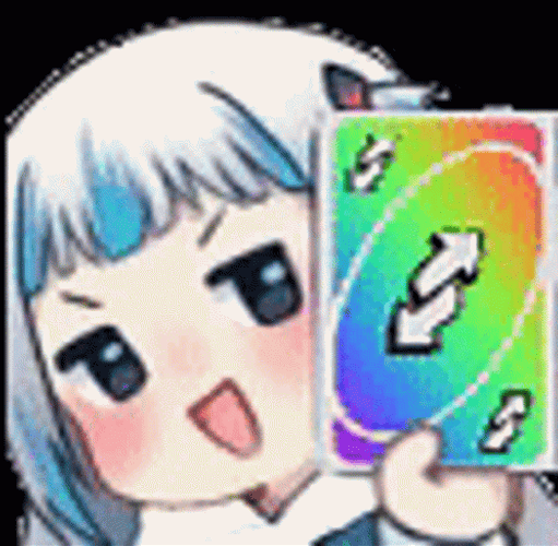 Cute Anime Girl Uno Reverse Card GIF