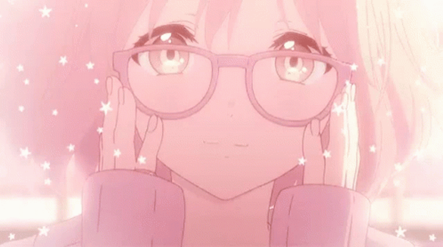 Cute Anime Smile Wearing Eyeglasses GIF