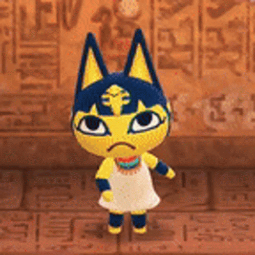 Cute Ankha Spinning Yellow Stars GIF