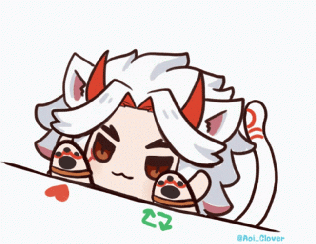 Cute Arataki Itto Tail Waving GIF