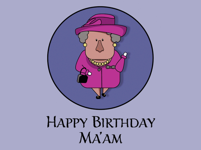 Cute Art Greeting Happy Birthday Queen Elizabeth GIF